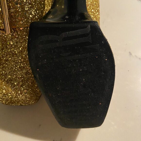 John Fluevog Gold Mega Munster Original Baroque Platform Heels - Picture 15 of 17